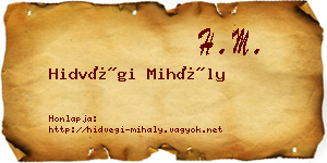 Hidvégi Mihály névjegykártya